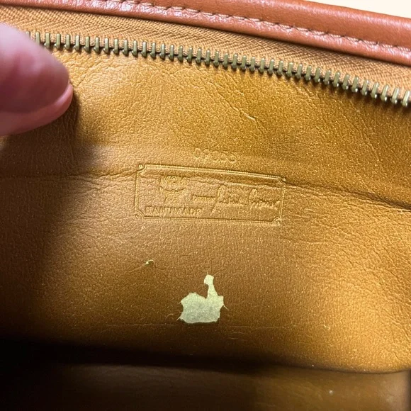 MCM Brown Toiletry Bag with Logo Pattern, top zip closure, *see notes below - Picture 10 of 14